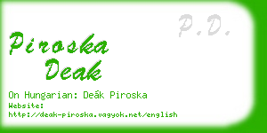 piroska deak business card